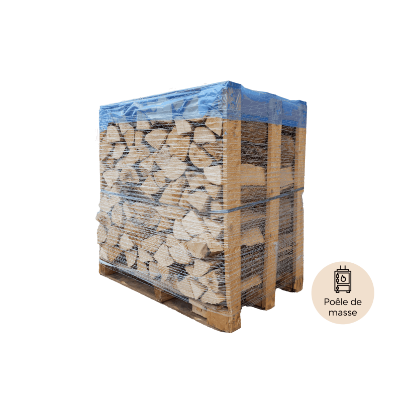 bois-de-chauffage-poele-de-masse-sec-g1-h1-palette-de-1st 1st pallet of 33cm firewood, special for mass stoves - kiln-dry - ready to use - softwood/hardwood - Image 1